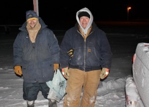 Kai and Tom Saxton after a successful transmitter repair
